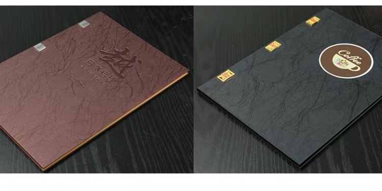 High-end menu production custom design loose-leaf creative personality hotel restaurant price list menu this shell leather