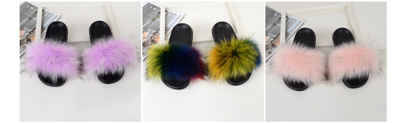 Amazon Faux Fox Fur Slippers Female Summer New Style Plush Slipper Faux Raccoon Fur Non-Slip Sandals Amazon Faux Fox Fur Slippers Female Summer New Style Plush Slipper Faux Raccoon Fur Non-Slip Sandals