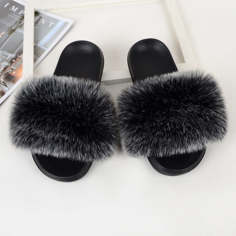 Amazon Faux Fox Fur Slippers Female Summer New Style Plush Slipper Faux Raccoon Fur Non-Slip Sandals Amazon Faux Fox Fur Slippers Female Summer New Style Plush Slipper Faux Raccoon Fur Non-Slip Sandals