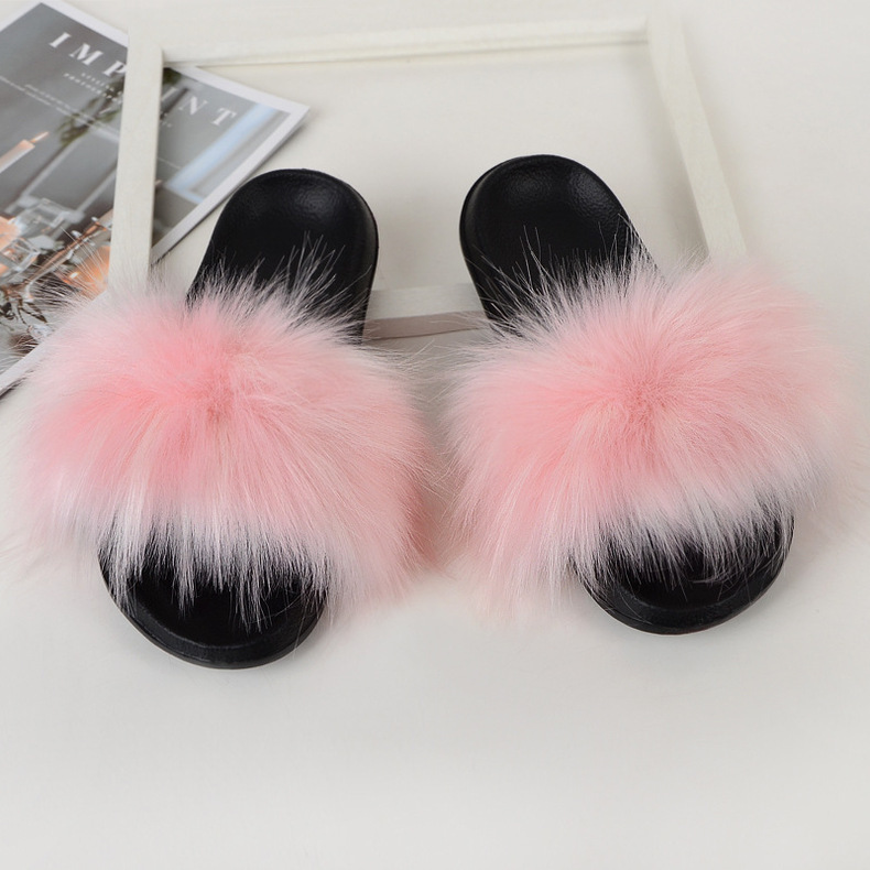 Amazon Faux Fox Fur Slippers Female Summer New Style Plush Slipper Faux Raccoon Fur Non-Slip Sandals Amazon Faux Fox Fur Slippers Female Summer New Style Plush Slipper Faux Raccoon Fur Non-Slip Sandals