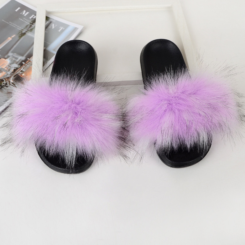 Amazon Faux Fox Fur Slippers Female Summer New Style Plush Slipper Faux Raccoon Fur Non-Slip Sandals Amazon Faux Fox Fur Slippers Female Summer New Style Plush Slipper Faux Raccoon Fur Non-Slip Sandals