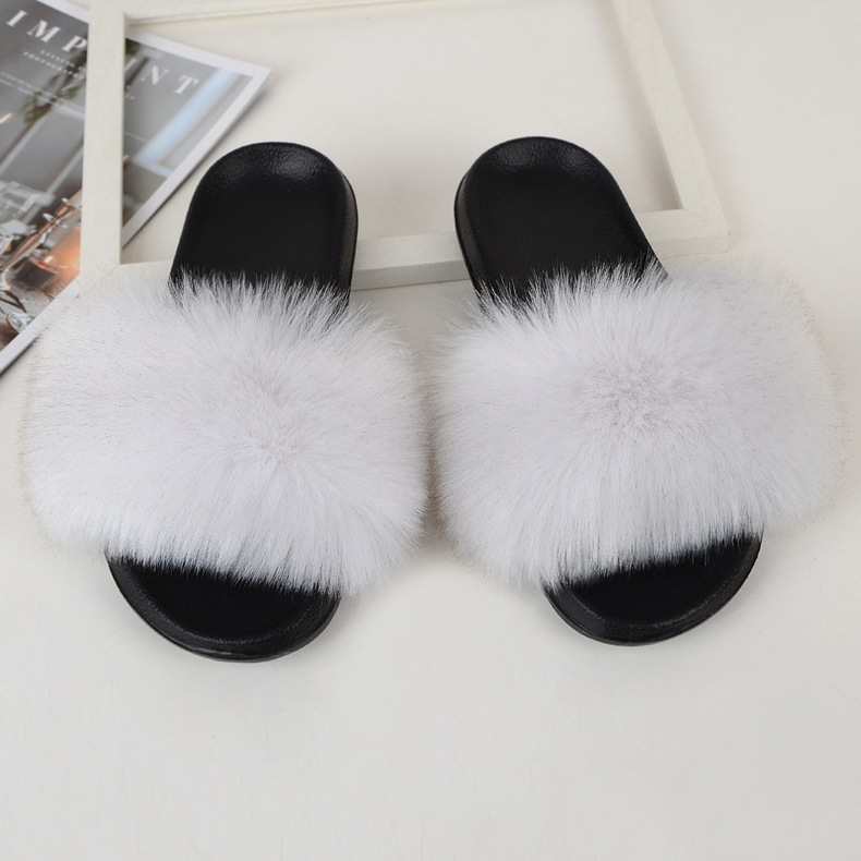 Amazon Faux Fox Fur Slippers Female Summer New Style Plush Slipper Faux Raccoon Fur Non-Slip Sandals Amazon Faux Fox Fur Slippers Female Summer New Style Plush Slipper Faux Raccoon Fur Non-Slip Sandals