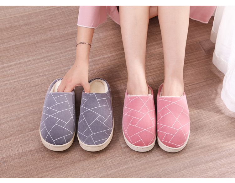Autumn and Winter Korean Style Cotton Slippers Simple Hotel Women's Thick Bottom Home Indoor Couple Warm Home Woolen Slipper Men's Autumn and Winter Korean Style Cotton Slippers Simple Hotel Women's Thick Bottom Home Indoor Couple Warm Home Woolen Slipper Men's