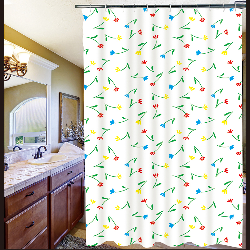 1.8*1.8 Bathroom Waterproof Mildew Shower Curtain Cloth Bath Punch-Free Shower Room Partition Hanging Curtain Bathroom Shower Curtain