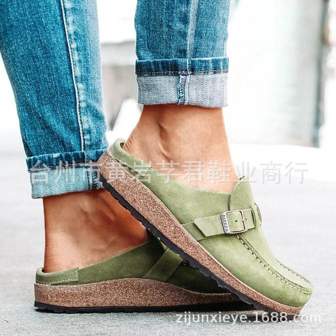 Sandals Baotou Wear Belt Buckle Slipper Women&#039;s CrossBorder Large Size Leisure Slippers Foreign Trade Women&#039;s Shoes