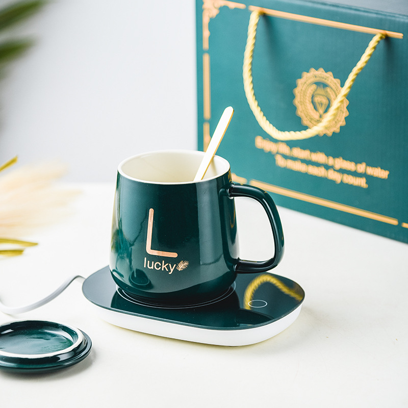 Ceramic Thermos Mug 55 Degrees Thermal Cup Warm Cup Creative Heating Coaster Hot Coffee Milk Logo