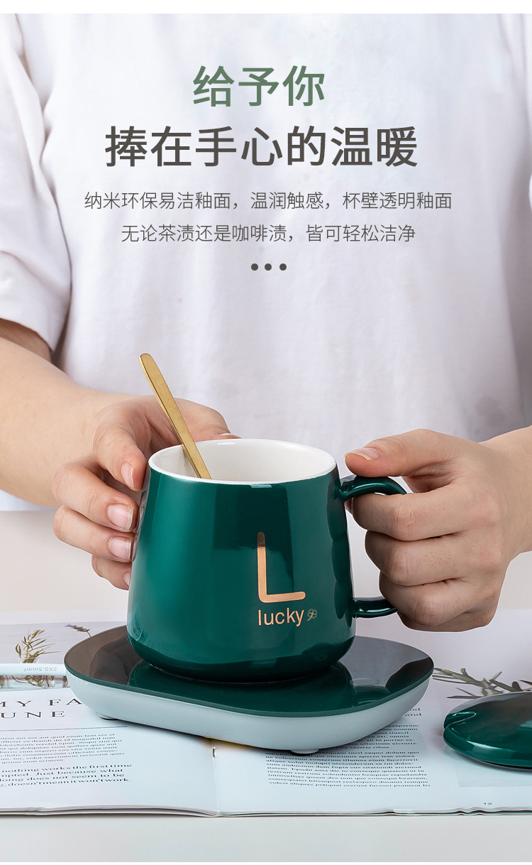 Internet Celebrity Gift Box Warm Cup 55 Degrees Thermal Cup Cup Warming Holder Ceramic Heating Coaster Thermal Cup Pad Fixed Logo Internet Celebrity Gift Box Warm Cup 55 Degrees Thermal Cup Cup Warming Holder Ceramic Heating Coaster Thermal Cup Pad Fixed Logo