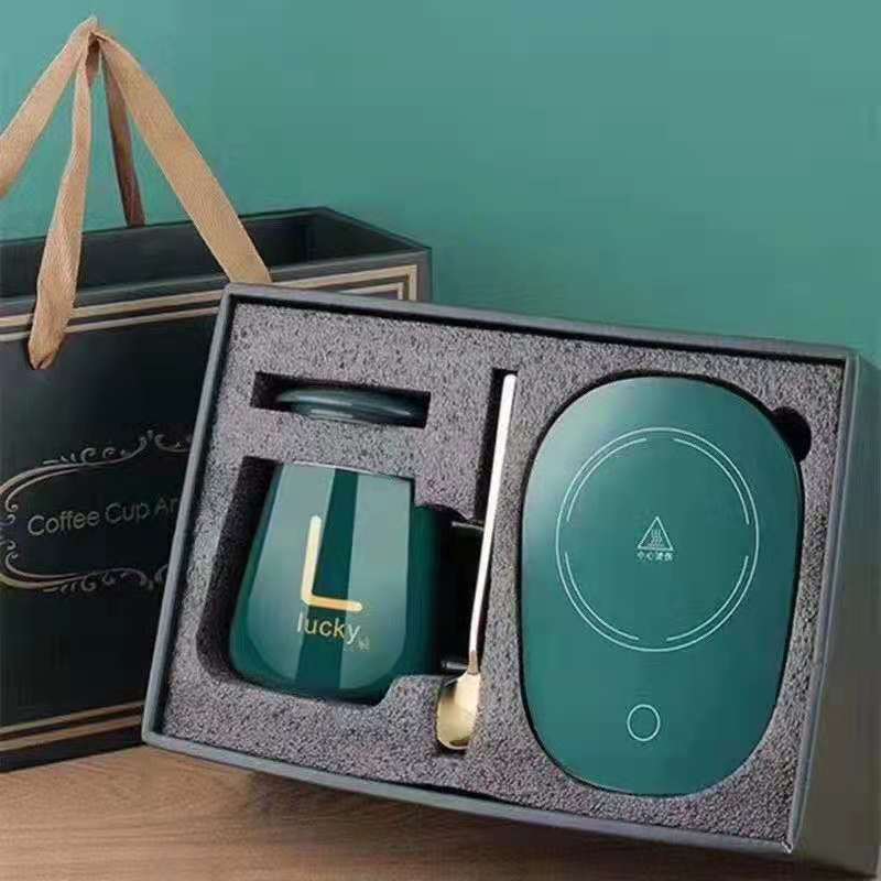 55 ℃ Warm Thermal Cup Automatic Insulation Heating Coaster Milk Mug Cup Ceramic Water Cup Coffee Cup