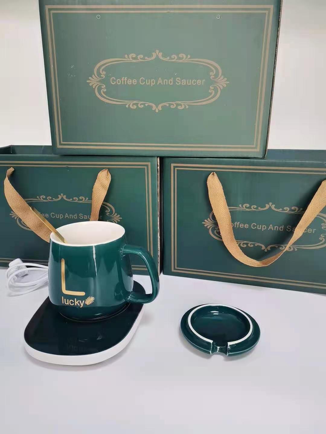 55 ℃ Warm Thermal Cup Automatic Insulation Heating Coaster Milk Mug Cup Ceramic Water Cup Coffee Cup
