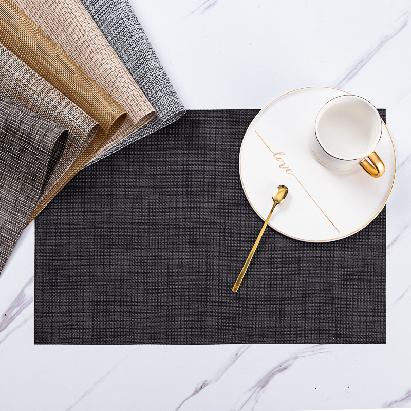 Placemat PVC Japanese and European Style Table Mat Non-Slip Waterproof Wash-Free and Environmentally Friendly Heat Proof Mat Western-Style Placemat Placemat Bowl Coaster Cup Coaster