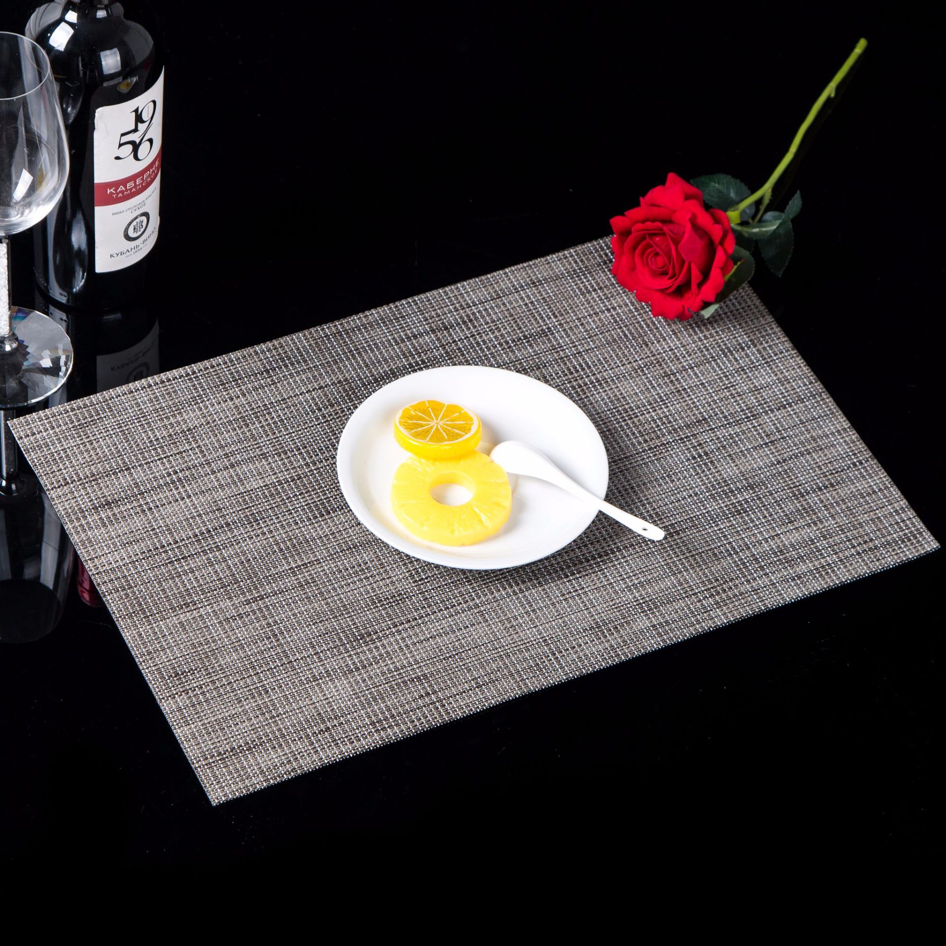 Placemat PVC Japanese and European Style Table Mat Non-Slip Waterproof Wash-Free and Environmentally Friendly Heat Proof Mat Western-Style Placemat Placemat Bowl Coaster Cup Coaster
