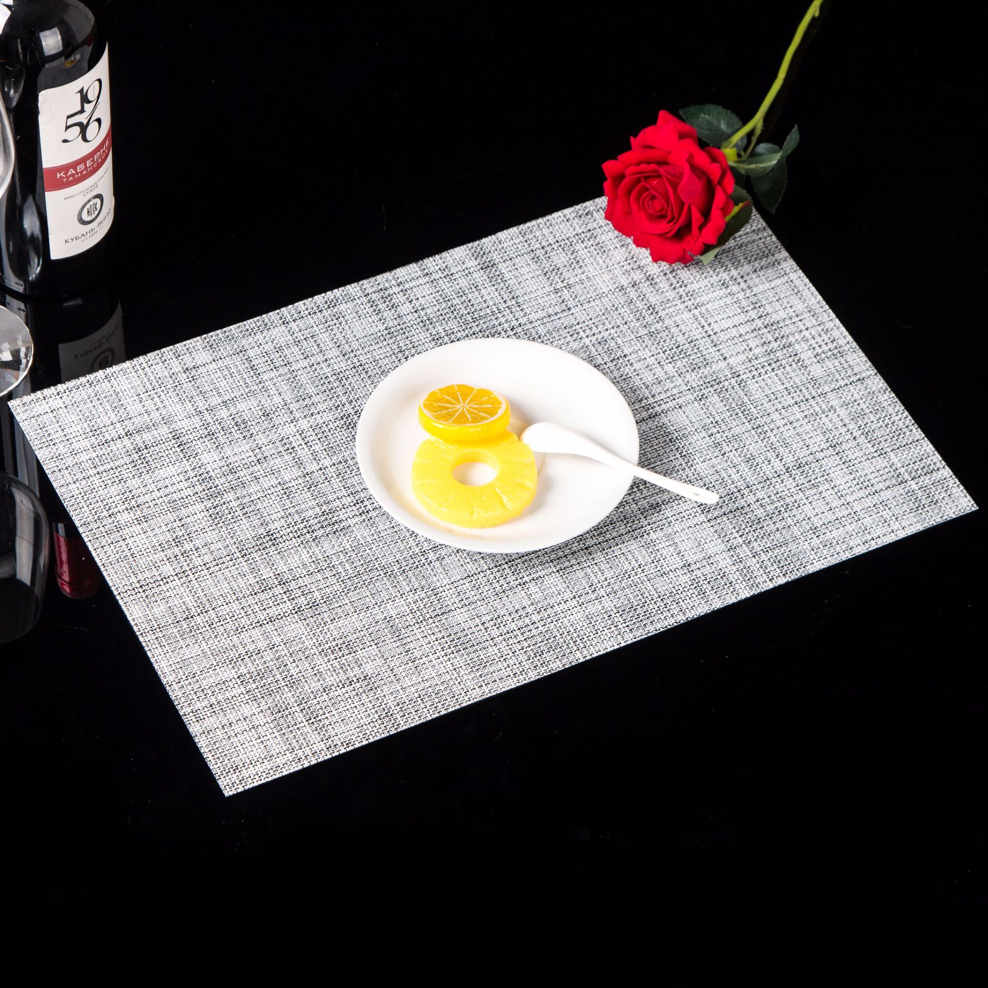 Placemat PVC Japanese and European Style Table Mat Non-Slip Waterproof Wash-Free and Environmentally Friendly Heat Proof Mat Western-Style Placemat Placemat Bowl Coaster Cup Coaster