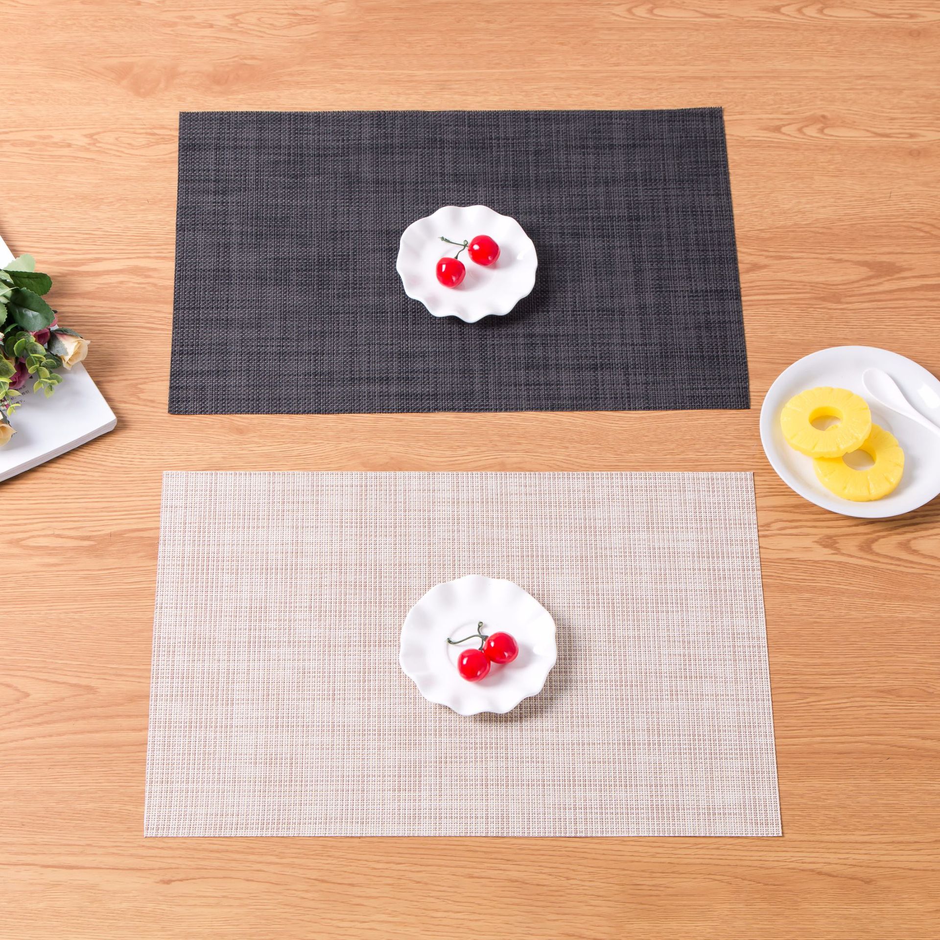Placemat PVC Japanese and European Style Table Mat Non-Slip Waterproof Wash-Free and Environmentally Friendly Heat Proof Mat Western-Style Placemat Placemat Bowl Coaster Cup Coaster