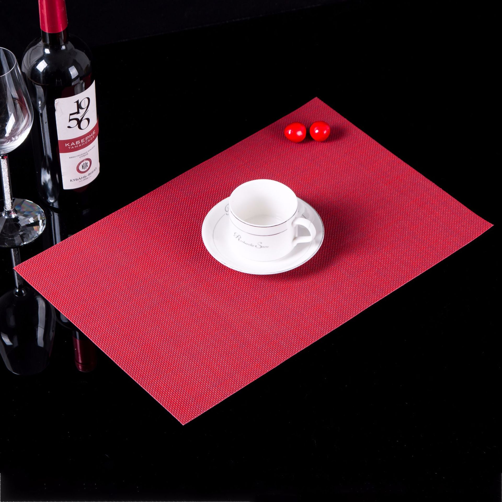 Placemat PVC Japanese and European Style Table Mat Non-Slip Waterproof Wash-Free and Environmentally Friendly Heat Proof Mat Western-Style Placemat Placemat Bowl Coaster Cup Coaster