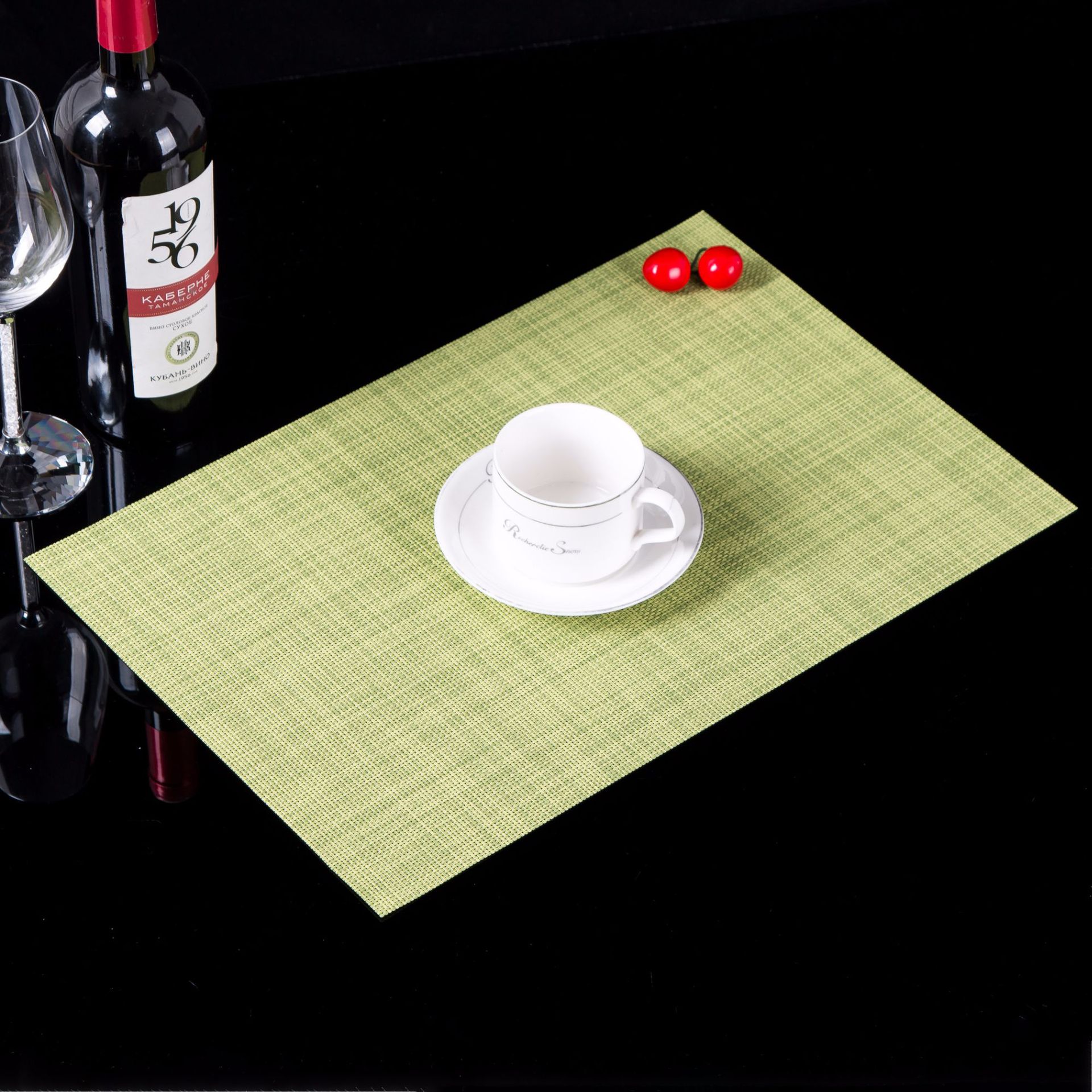 Placemat PVC Japanese and European Style Table Mat Non-Slip Waterproof Wash-Free and Environmentally Friendly Heat Proof Mat Western-Style Placemat Placemat Bowl Coaster Cup Coaster