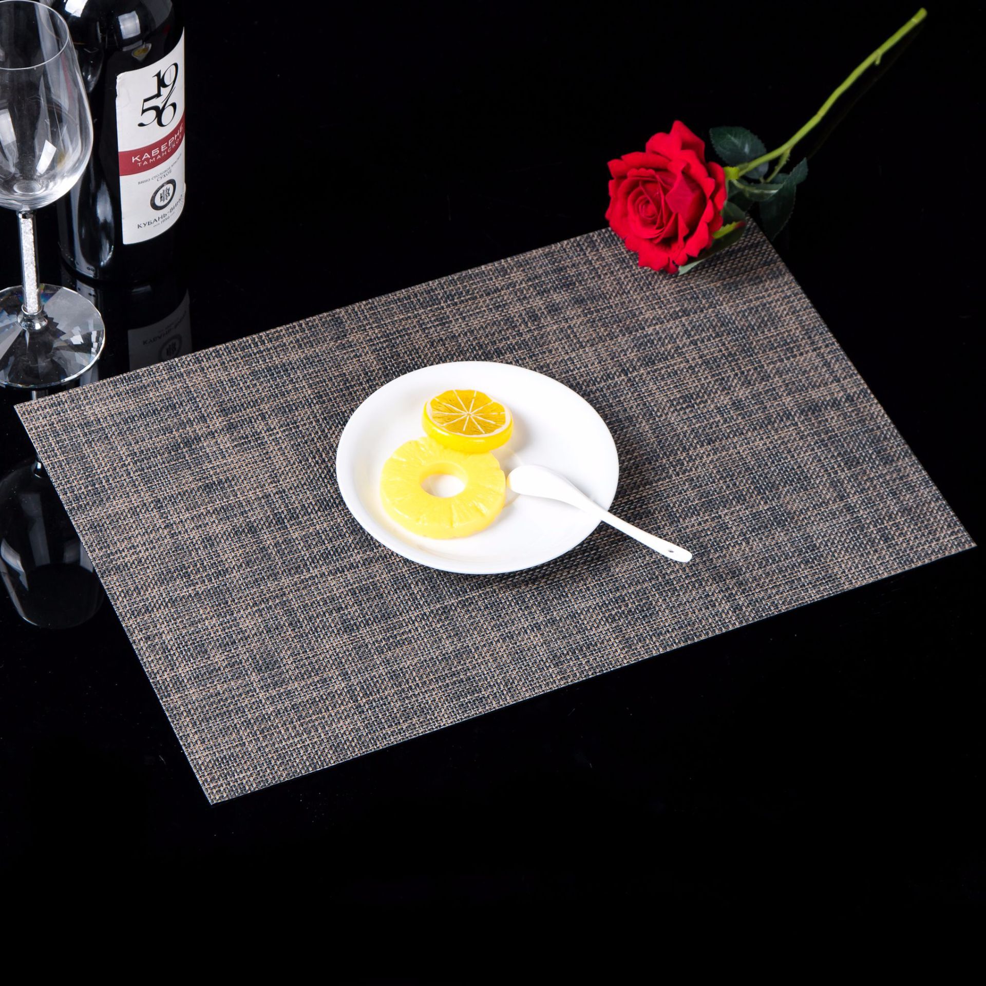 Placemat PVC Japanese and European Style Table Mat Non-Slip Waterproof Wash-Free and Environmentally Friendly Heat Proof Mat Western-Style Placemat Placemat Bowl Coaster Cup Coaster
