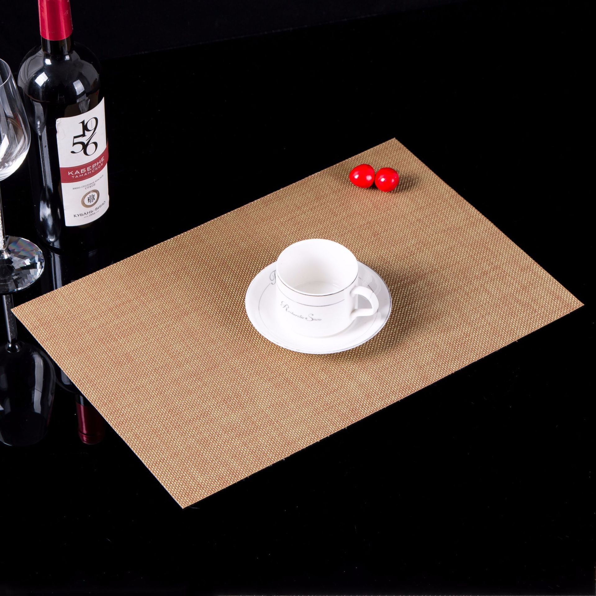 Placemat PVC Japanese and European Style Table Mat Non-Slip Waterproof Wash-Free and Environmentally Friendly Heat Proof Mat Western-Style Placemat Placemat Bowl Coaster Cup Coaster