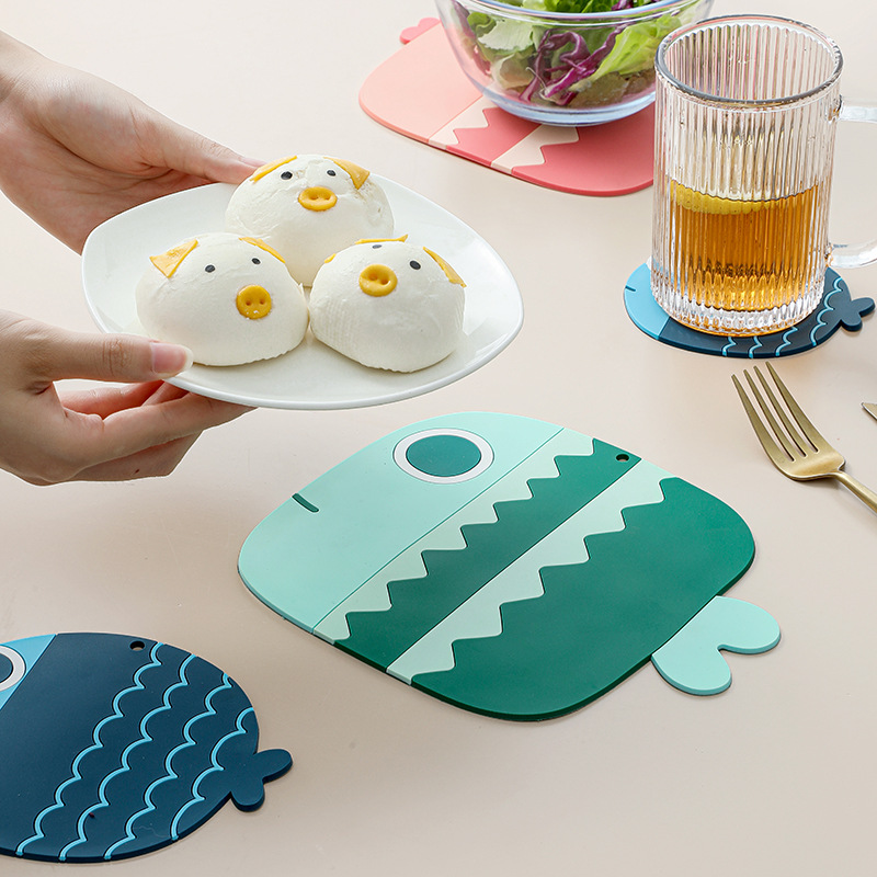 Creative Silicone Cup Mat Non-Slip Cute Teacup Mat Ins Style Nordic Coaster Heat Proof Mat High Temperature Resistant Home Coasters