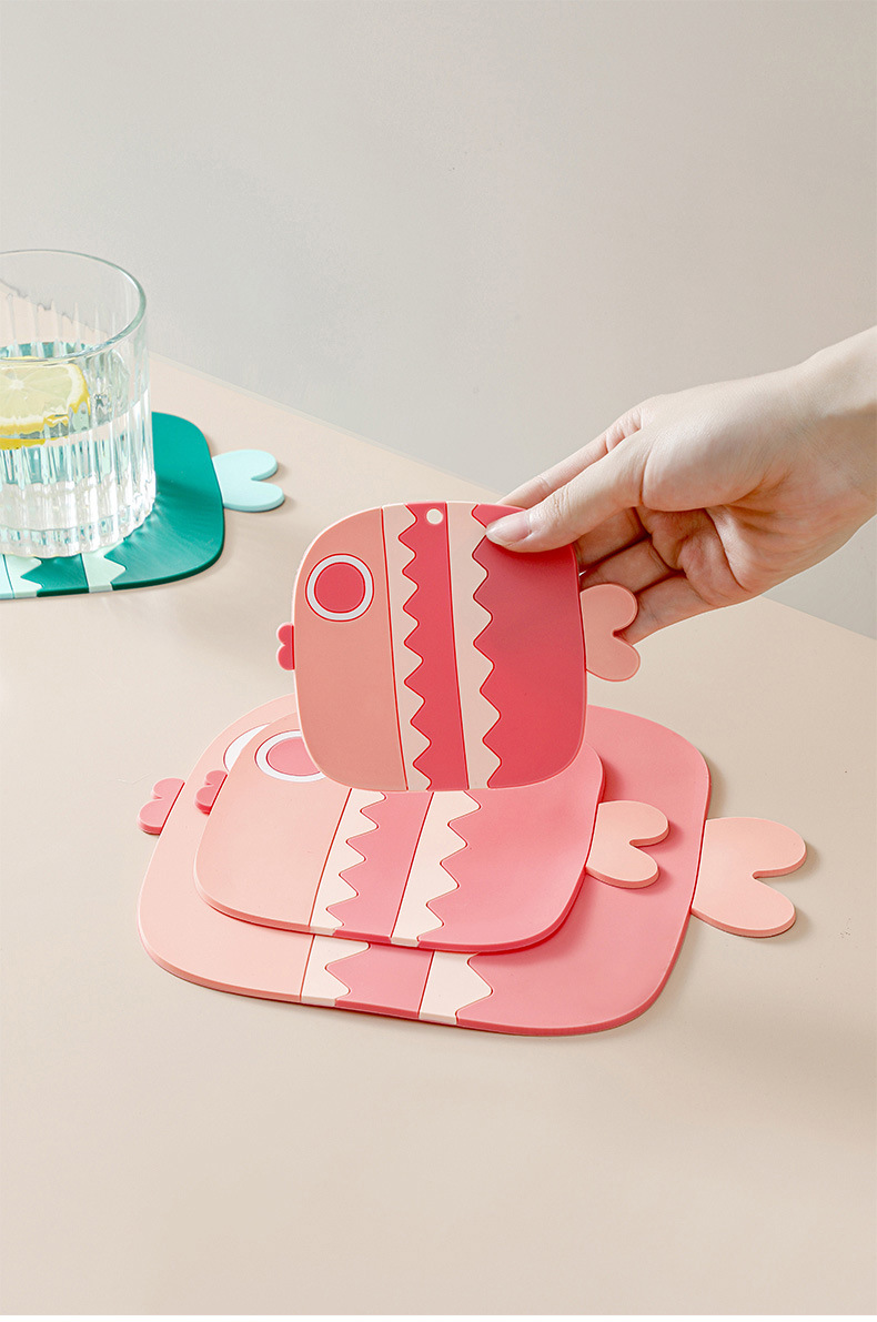 Creative Silicone Cup Mat Non-Slip Cute Teacup Mat Ins Style Nordic Coaster Heat Proof Mat High Temperature Resistant Home Coasters