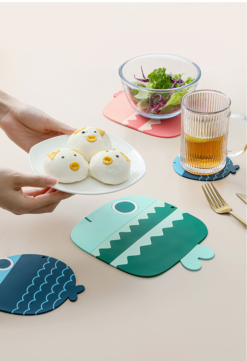 Creative Silicone Cup Mat Non-Slip Cute Teacup Mat Ins Style Nordic Coaster Heat Proof Mat High Temperature Resistant Home Coasters