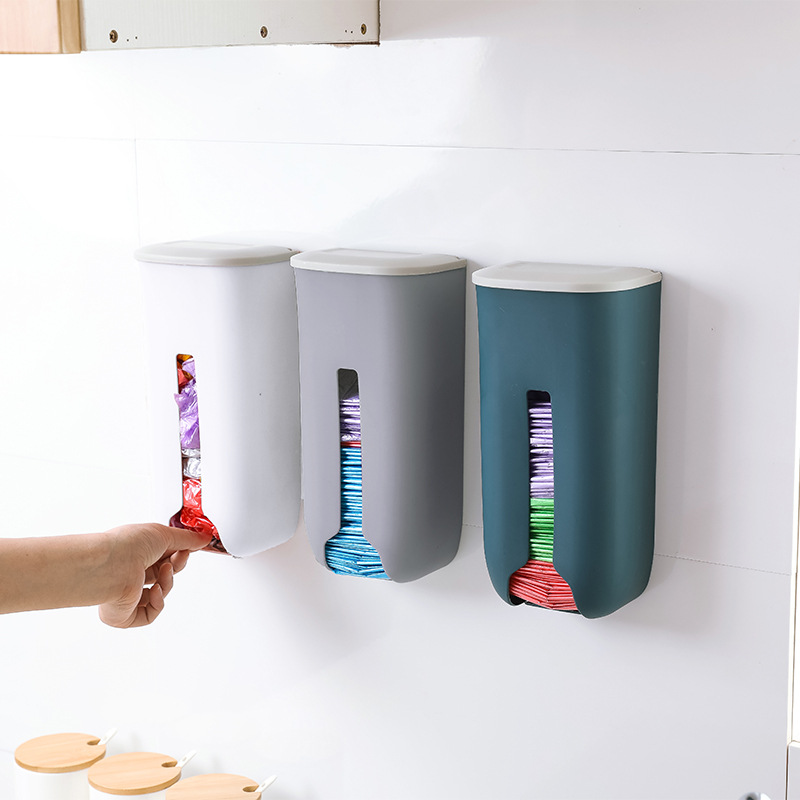 2519 Plastic Bag Storage Box Kitchen Wall Hanging for Holding Garbage Bag Box Extraction Garbage Bag Storage Box