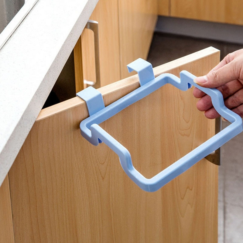 Kitchen can hang type cabinet door garbage rack door back type garbage bag storage rack plastic bag shelf