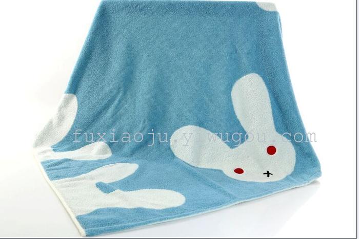 Foreign trade big towel blankets multilayer rabbit towel towel Cotton adult wholesale