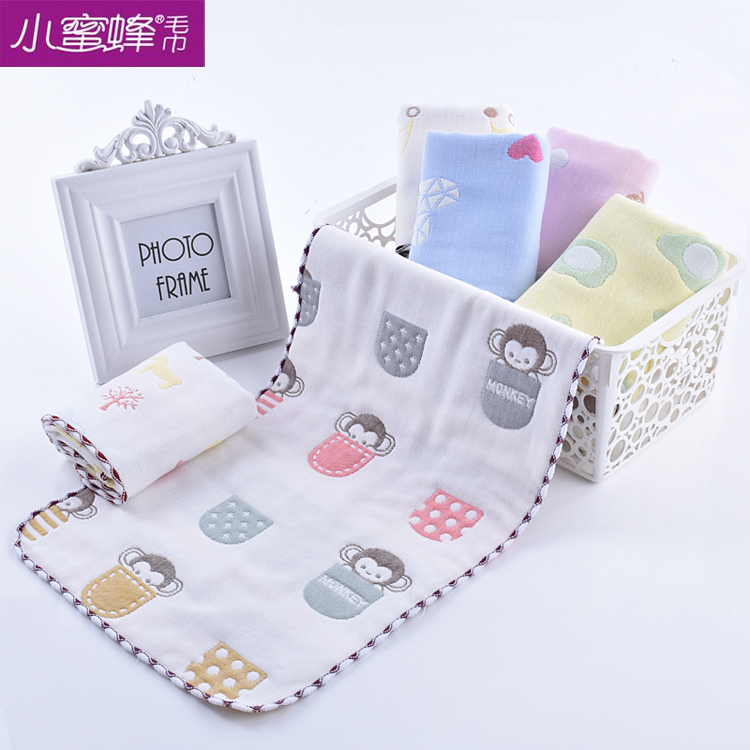 Six layers of multicolored cartoon towel small animal towel small bee towel