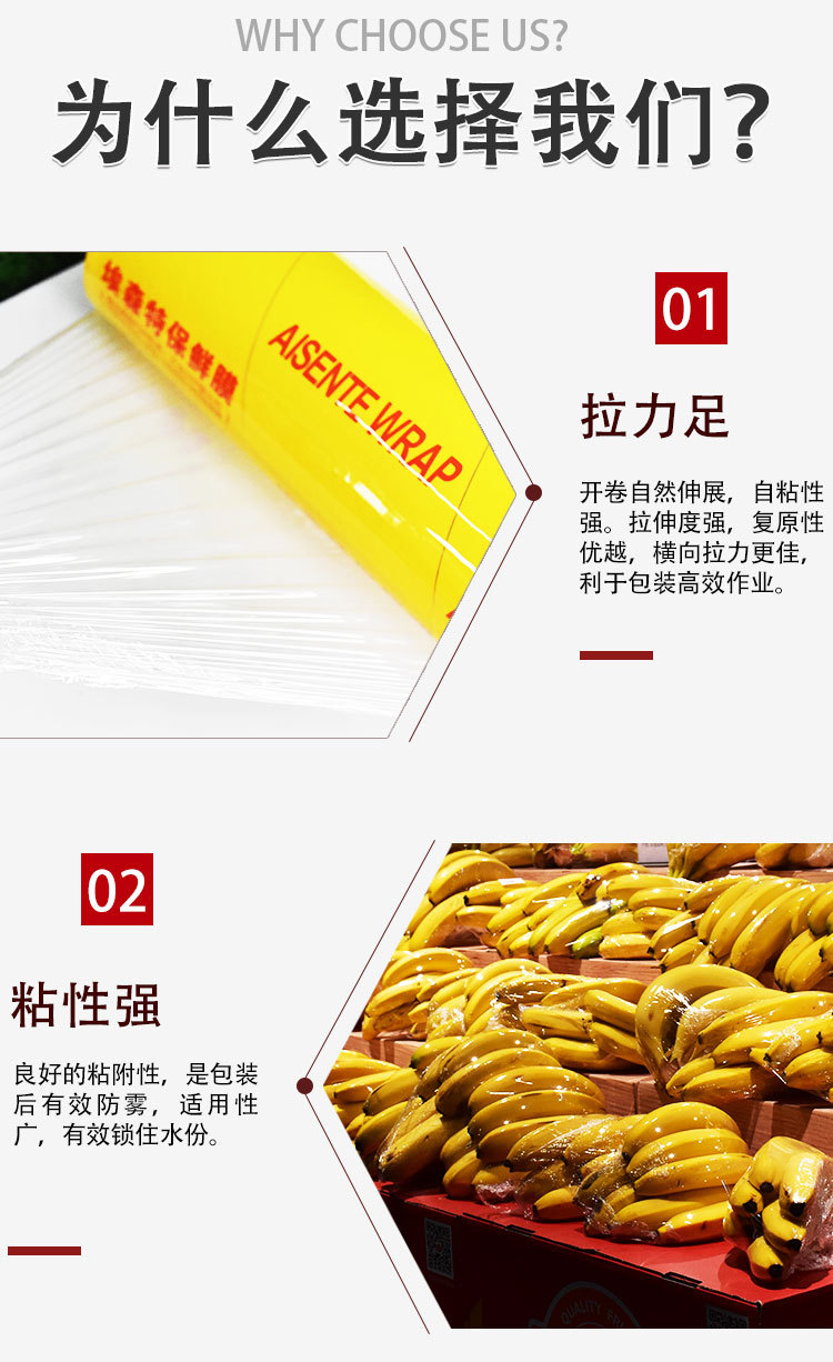 Supermarket Commercial PVC Plastic Wrap Large Roll Household Green Grocery Packing Restaurant Kitchen Refrigerator Disposable