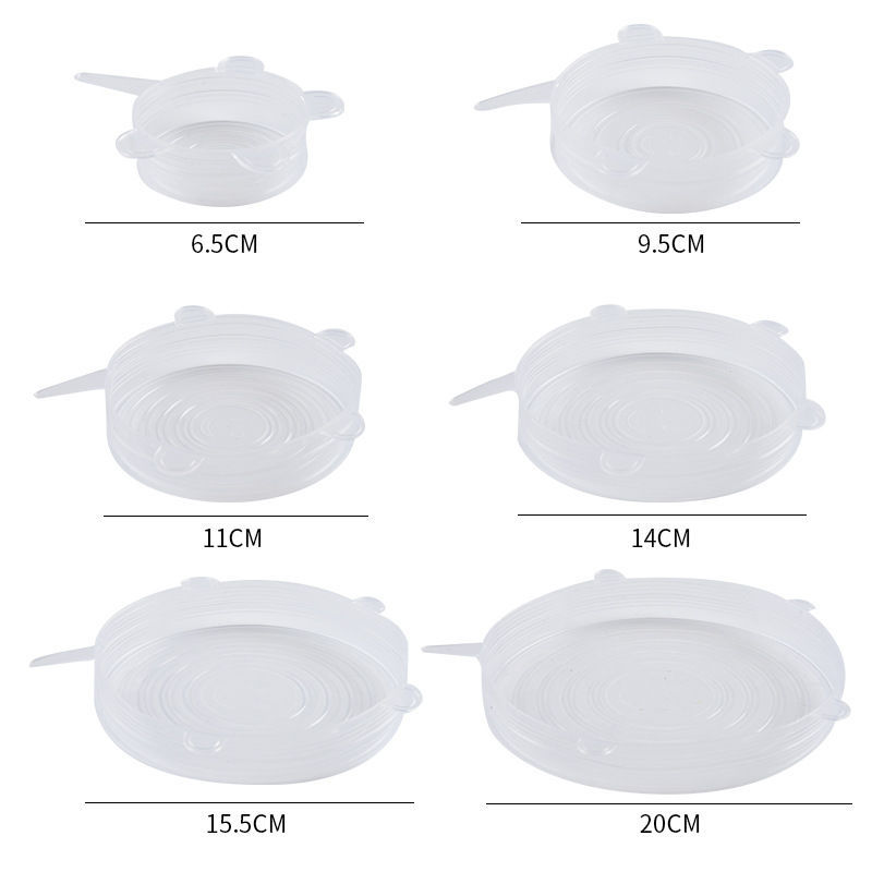 Edible Silicon 6-Piece Set Fresh Cover Stretchable 5-Piece Set Bowl Cover Refrigerator Microwave Oven Sealed Plastic Wrap