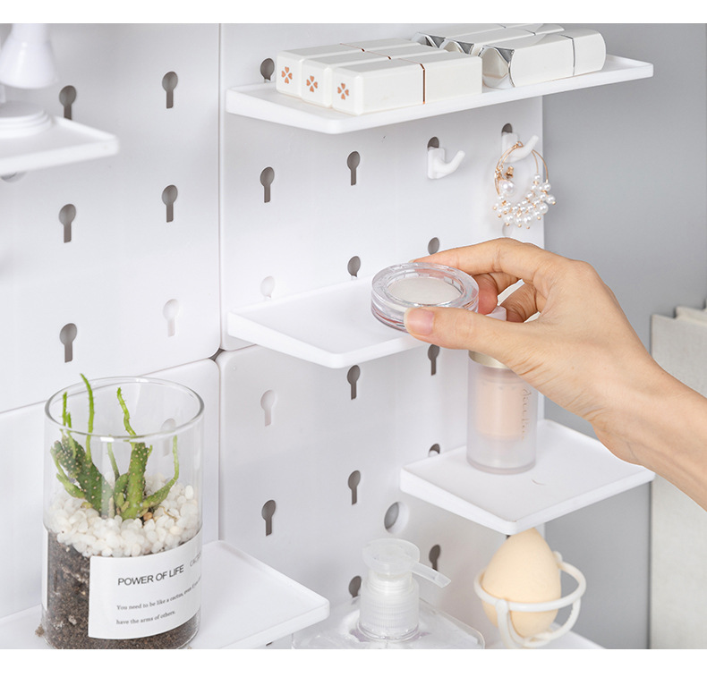 Punch-Free Plastic Wire-Wrap Board Storage Living Room And Kitchen Bedroom Partition Wall-Mounted College Student Dormitory Wall Storage Rack