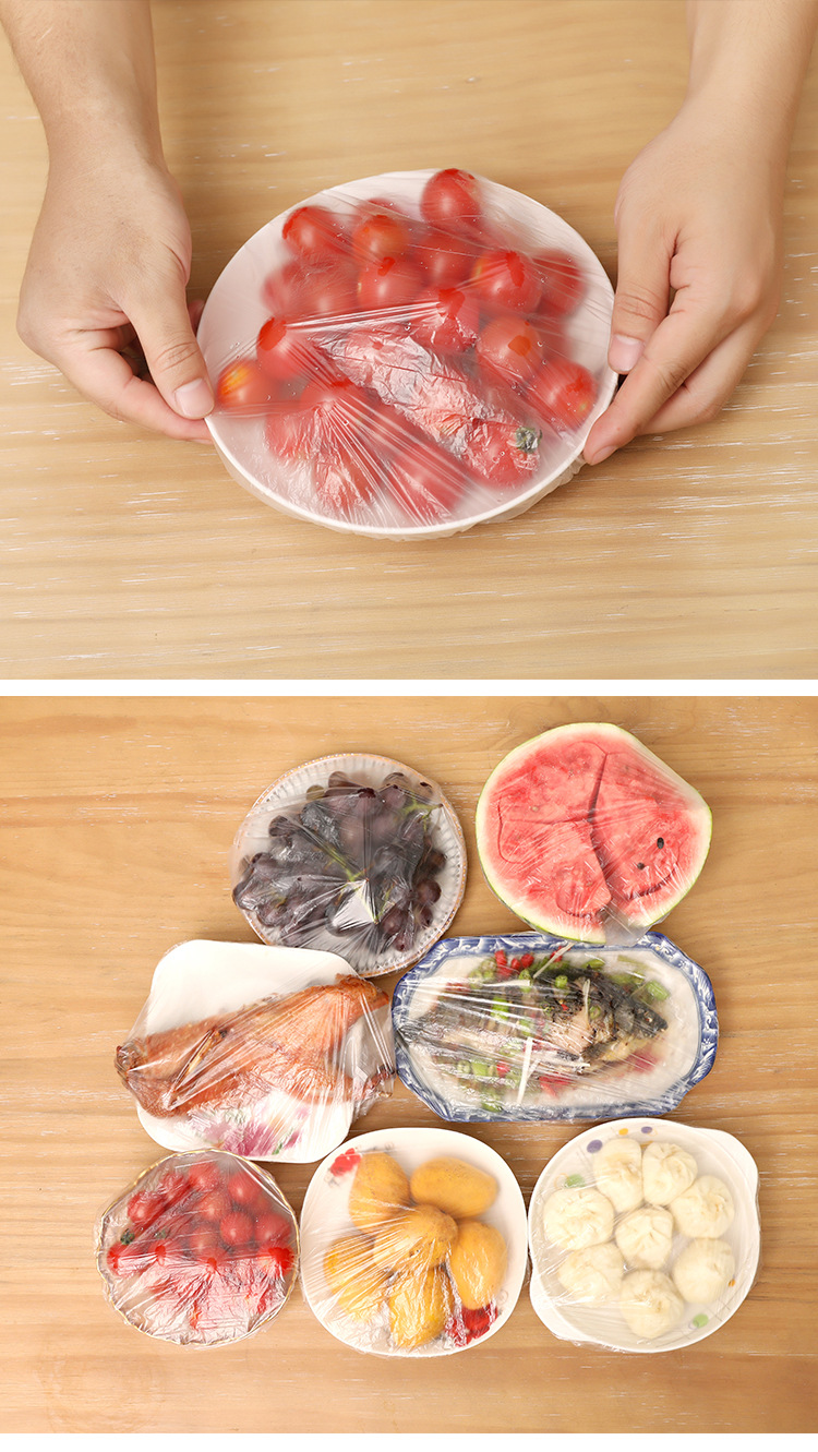 Jiameiji Disposable Plastic Wrap Sets Freshness Bowl Cover Elastic Mouth Refrigerator Freshness Protection Package Tureen Household Fresh-Keeping Dustproof