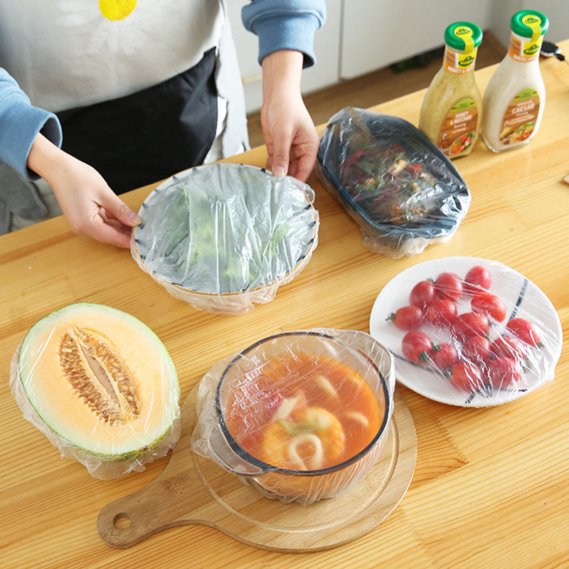 Disposable Plastic Wrap Sets Refrigerator Food Anti-Odor Bowl Cover PE Fresh-Keeping Cover Elastic Mouth Disposable Fresh Cover