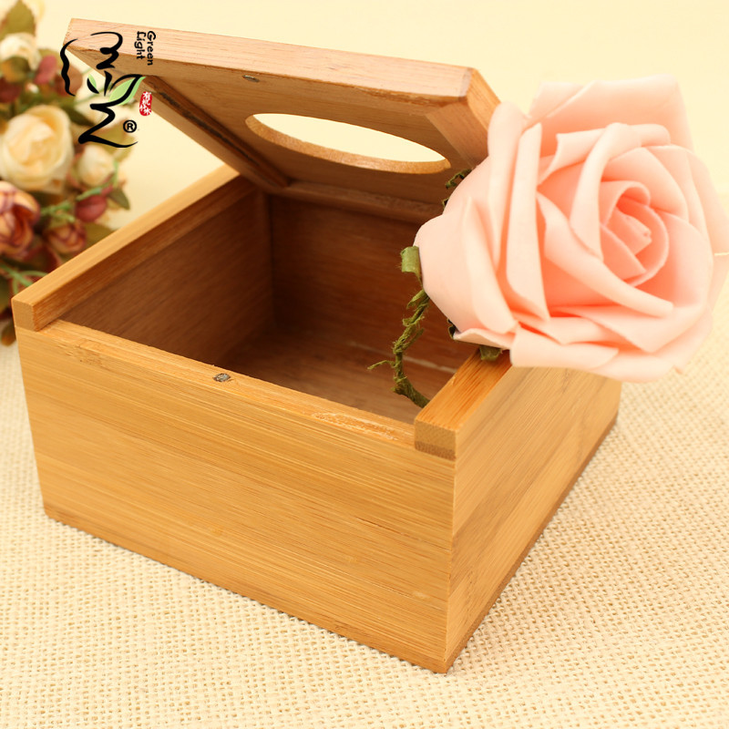 Tissue box bamboo paper box vintage restaurant napkins box table top storage car Tissue box special offer