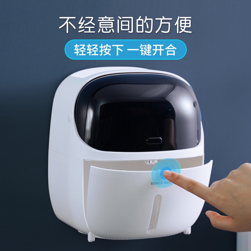 Toilet Tissue Box Toilet Hole-Free Waterproof Tissue Box Wall-Mounted Shelves Roll Holder Toilet Tissue Box Toilet Hole-Free Waterproof Tissue Box Wall-Mounted Shelves Roll Holder