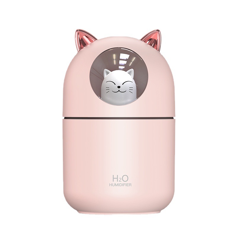 Large Capacity Double Spray Clock Humidifier Mini Household Small Hydrating Mute Student Night Light USB Humidifier