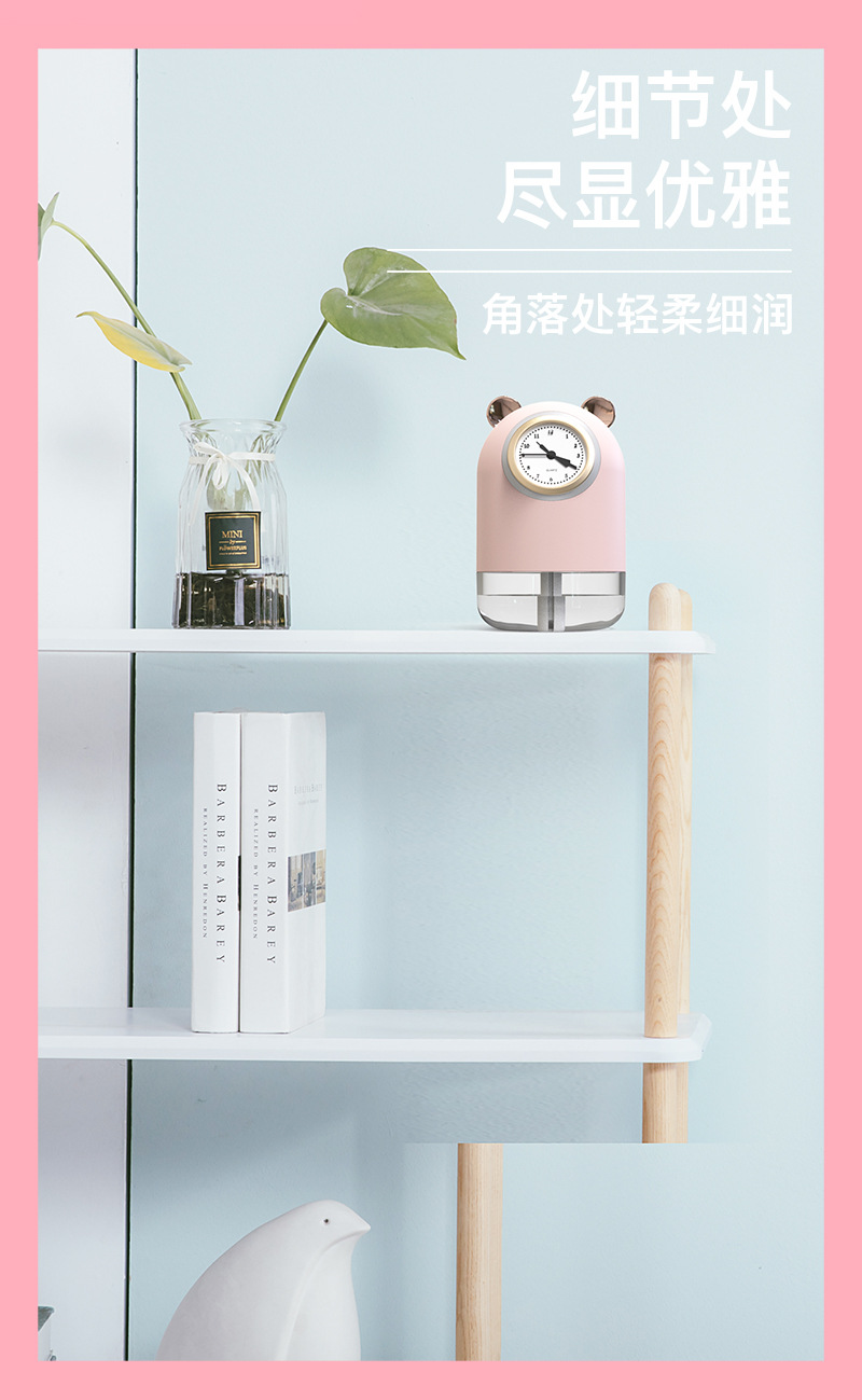 Large Capacity Double Spray Clock Humidifier Mini Household Small Hydrating Mute Student Night Light USB Humidifier Large Capacity Double Spray Clock Humidifier Mini Household Small Hydrating Mute Student Night Light USB Humidifier