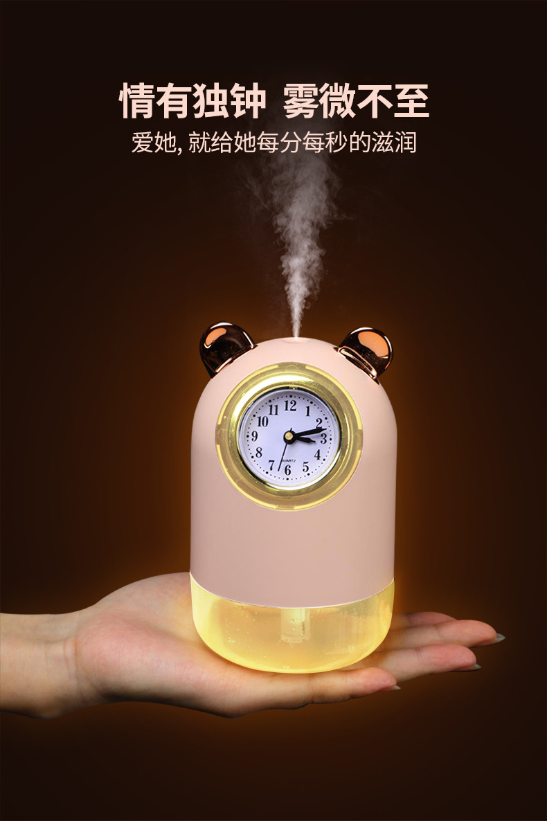 Large Capacity Double Spray Clock Humidifier Mini Household Small Hydrating Mute Student Night Light USB Humidifier Large Capacity Double Spray Clock Humidifier Mini Household Small Hydrating Mute Student Night Light USB Humidifier