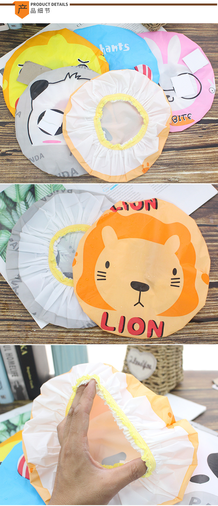 T Cute cartoon adult lady shower cap Japanese thickened waterproof shampoo shower cap lampblack cap T Cute cartoon adult lady shower cap Japanese thickened waterproof shampoo shower cap lampblack cap