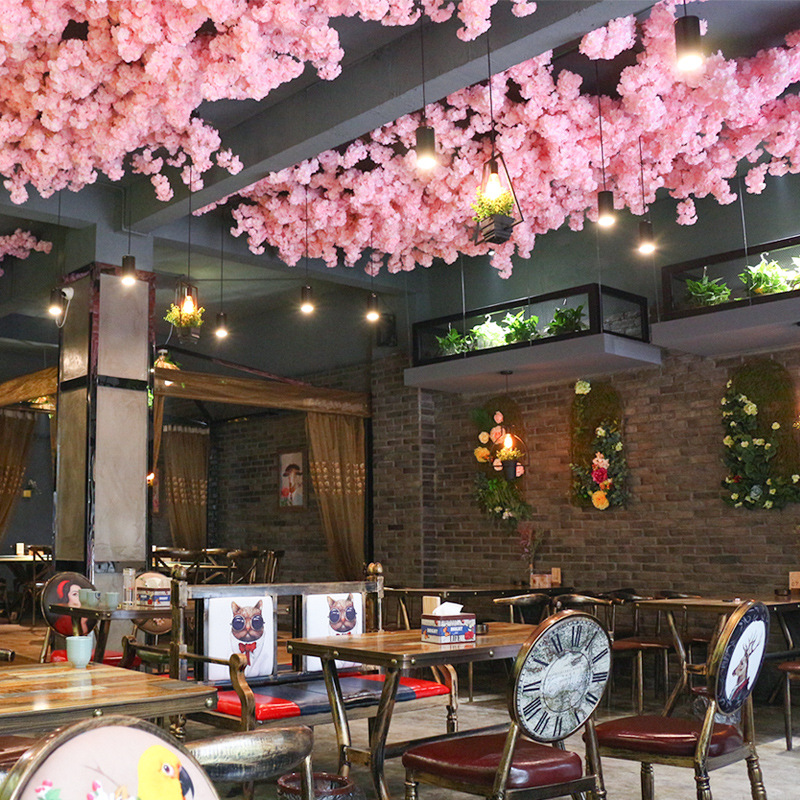 Artificial Cherry Tree Peach Tree Indoor Hotel Mall Lobby Wedding Landscaping Decoration Pink Fake Trees Wishing Tree