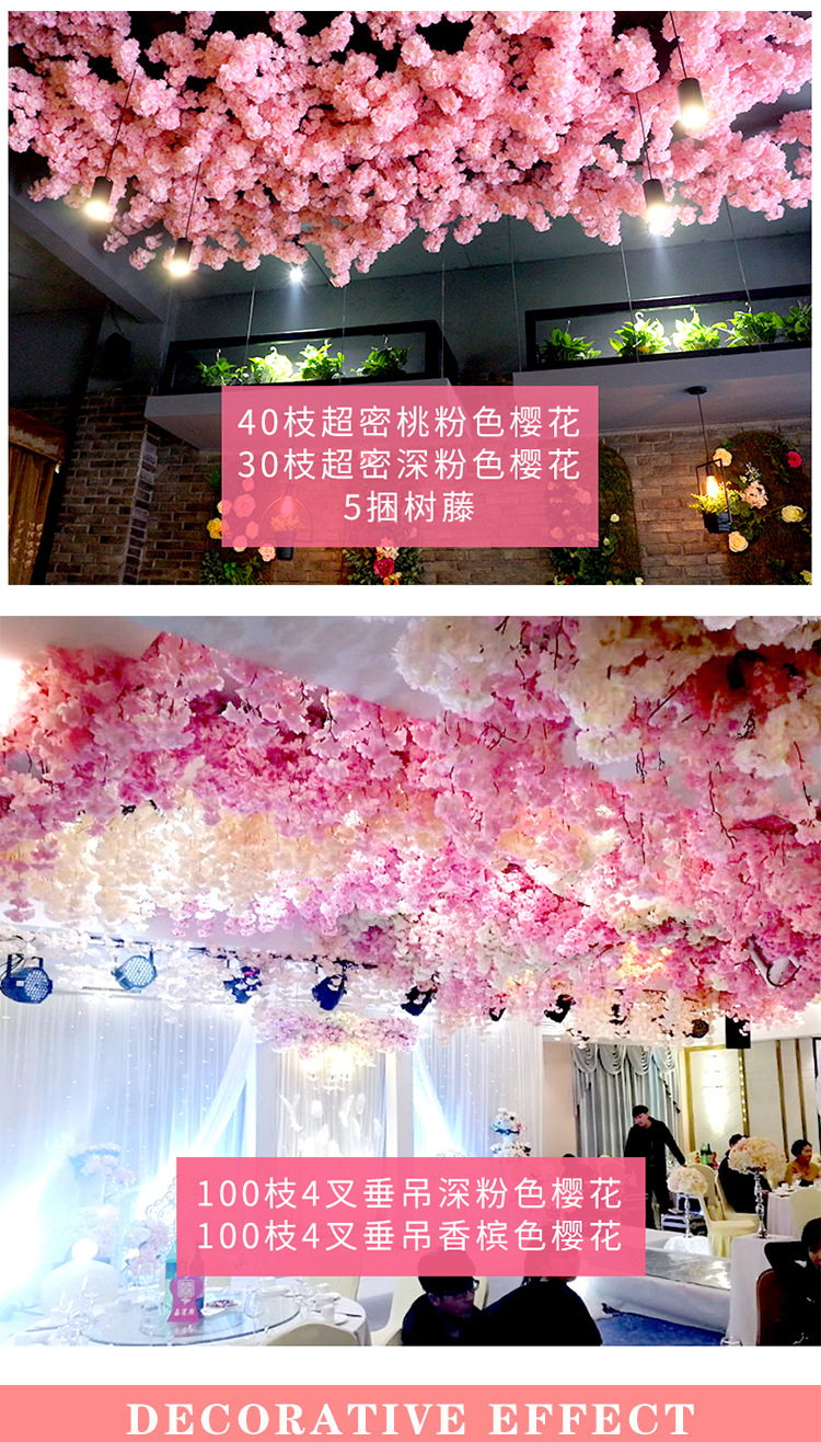 Artificial Cherry Tree Peach Tree Indoor Hotel Mall Lobby Wedding Landscaping Decoration Pink Fake Trees Wishing Tree