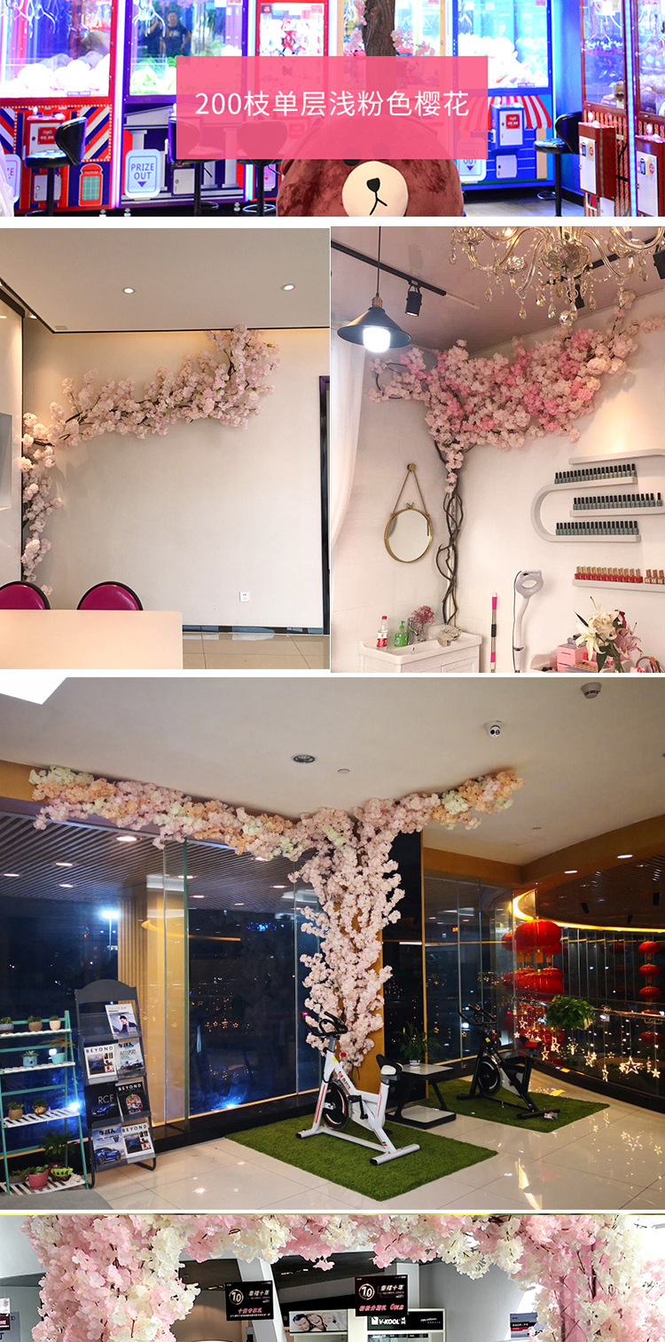 Artificial Cherry Tree Peach Tree Indoor Hotel Mall Lobby Wedding Landscaping Decoration Pink Fake Trees Wishing Tree