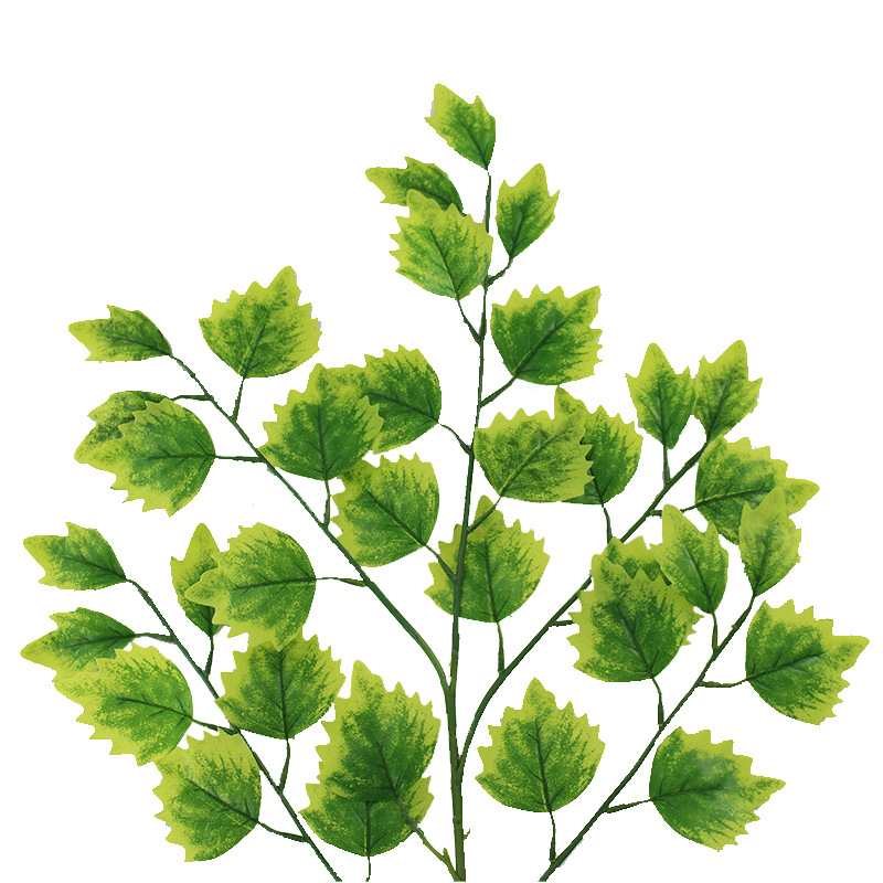 Artificial Plant Poplar Leaf Autumn Color Maple Leaf Locust Tree False Leaf Single Stem Decorative Desert Green Plant Wholesale