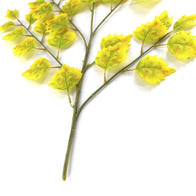 Artificial Plant Poplar Leaf Autumn Color Maple Leaf Locust Tree False Leaf Single Stem Decorative Desert Green Plant Wholesale