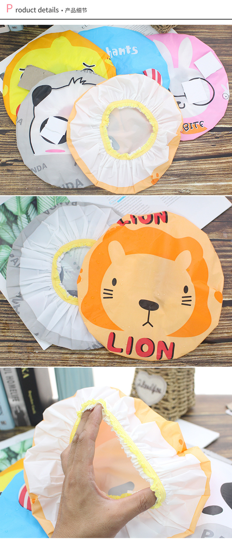 T Cute cartoon adult lady shower cap Japanese thickened waterproof shampoo shower cap lampblack cap T Cute cartoon adult lady shower cap Japanese thickened waterproof shampoo shower cap lampblack cap