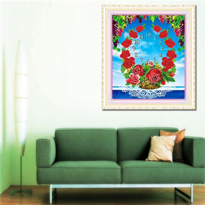 5D Diamond Embroidery Paintings flower clock diy Diamond painting Cross Stitch 5D Diamond Embroidery Paintings flower clock diy Diamond painting Cross Stitch