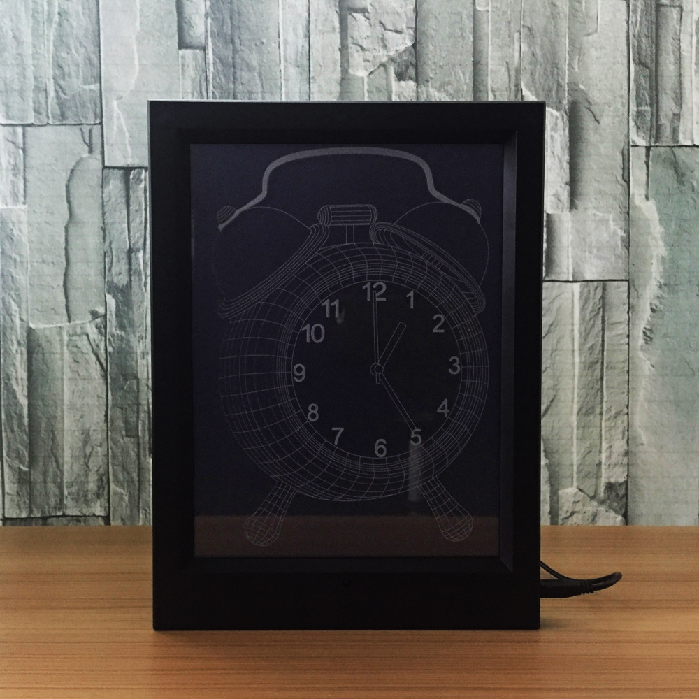 Clock creative 3D gift desk lamp bedside lamp led night lamp decorative atmosphere acrylic photo frame 288 Clock creative 3D gift desk lamp bedside lamp led night lamp decorative atmosphere acrylic photo frame 288