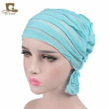 Adult Headscarf Artificial Silk Satin Nightcap Triangle Elastic Hat Women's Home Shower Cap Maternity Hat