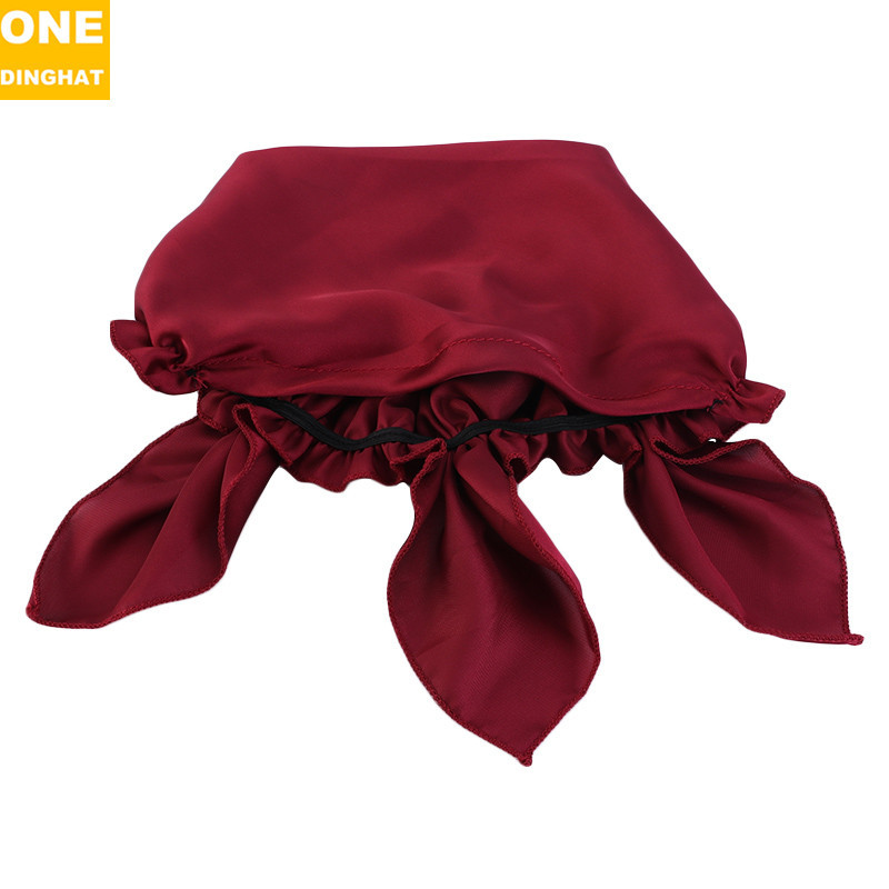 Adult Headscarf Artificial Silk Satin Nightcap Triangle Elastic Hat Women's Home Shower Cap Maternity Hat