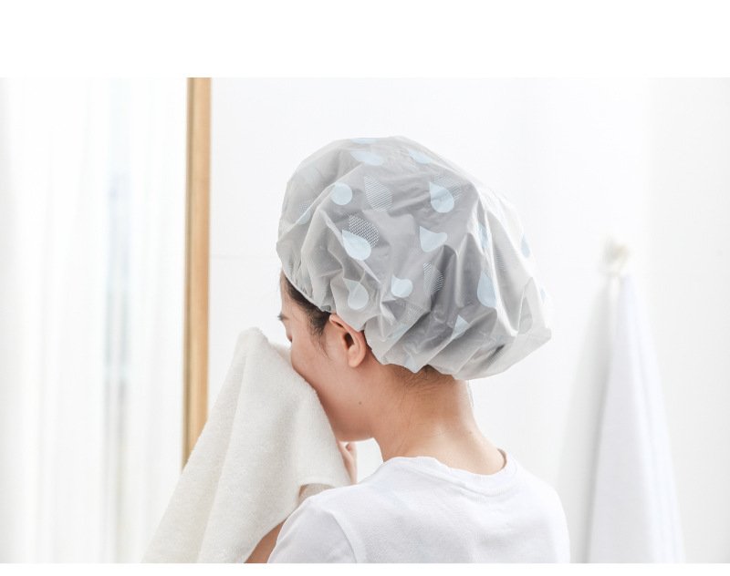 Hedoueva waterproof bath cap for adult female shower cap shower cap lampblack hair cover wholesale Hedoueva waterproof bath cap for adult female shower cap shower cap lampblack hair cover wholesale